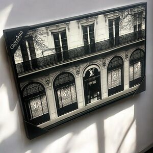NWT Large Louis Vuitton Storefront Monochrome Art Print Black Wood Frame